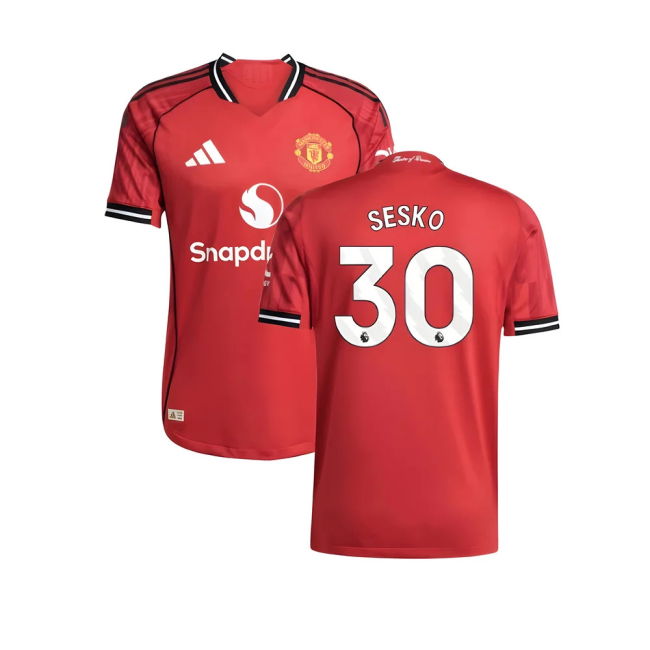 Women's 2025-2026 Man Utd Authentic Home Shirt (Sesko 30)