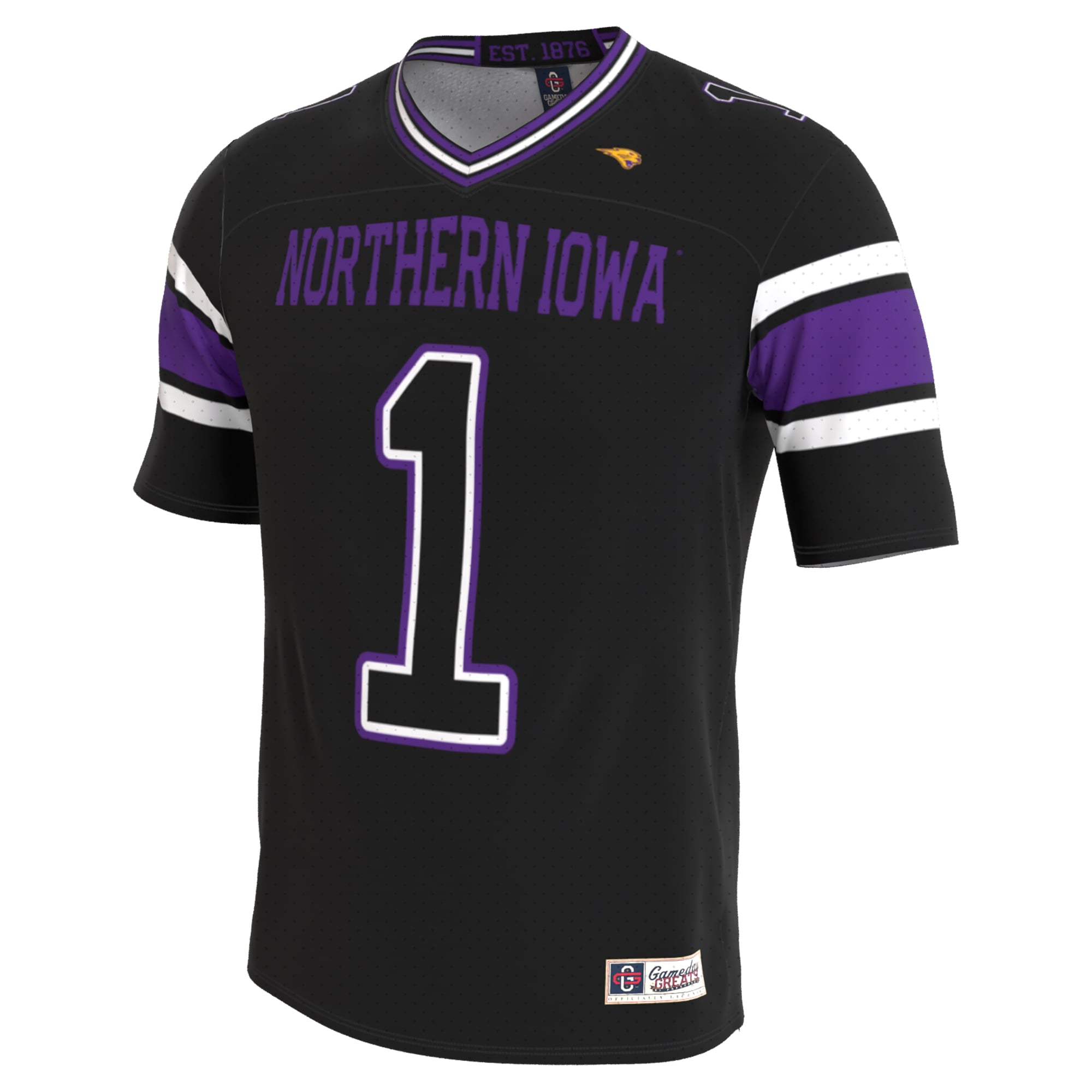 Unisex Black Northern Iowa Panthers Lightweight Collegiate Football Blackout Fashion Jersey