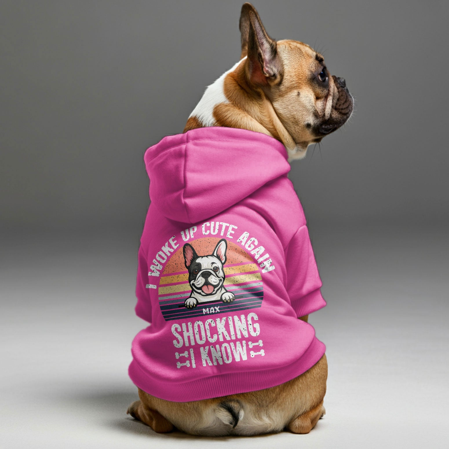 Street-Ready I Woke Up - Personalized French Bulldog Hoodies With Fun...