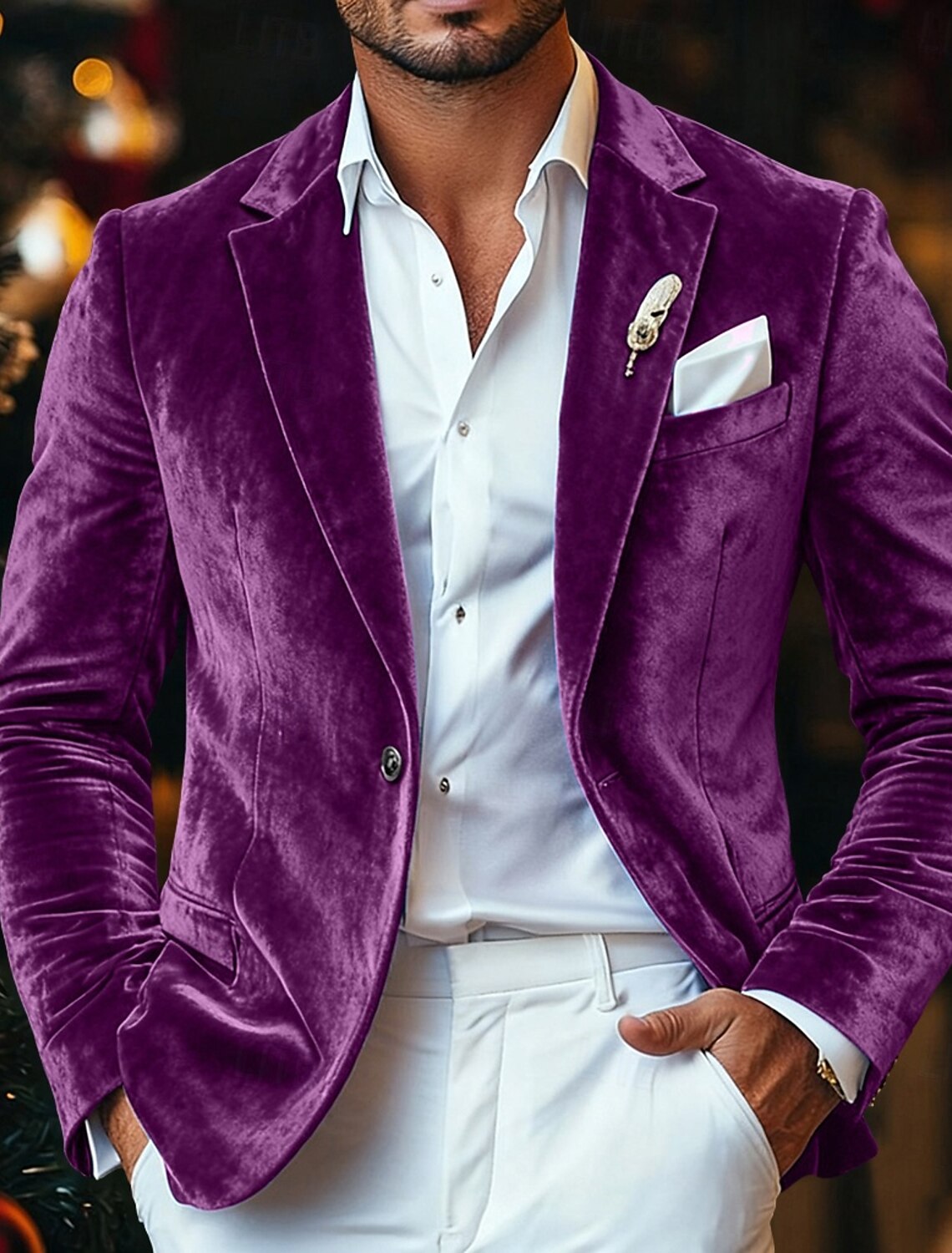 Men Winter Coat Velvet Blazer Formal Party Evening Wear Event /