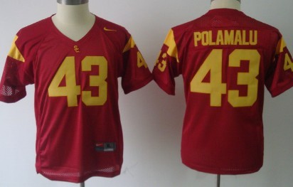 premium Men's None Troy Polamalu #43 Red 2024 Football Jersey
