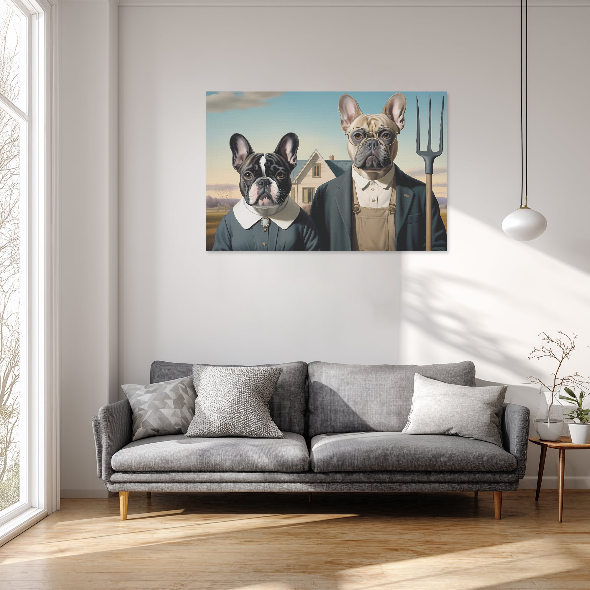 French Bulldog Margaret Adorable Frenchie Canvas Wall Art Durable Dog Item