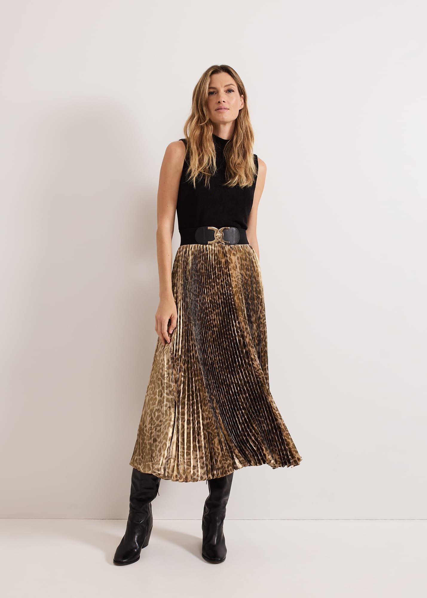 Meloni Jersey Leopard Pleat Midi Dress