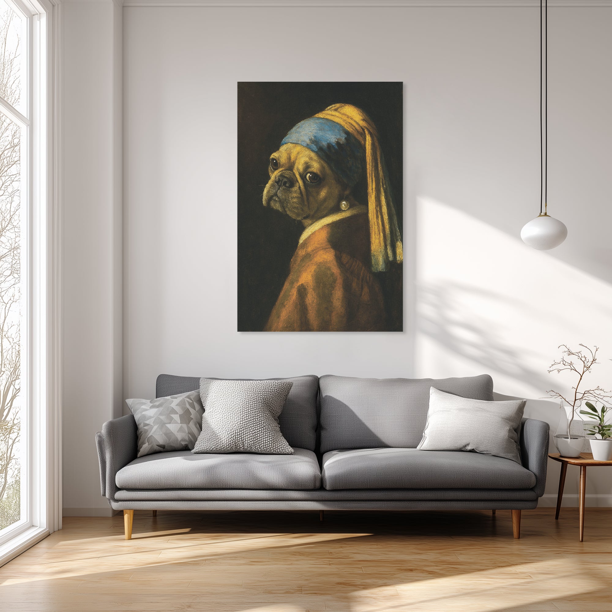 French Bulldog Milo Vertical Canvas Painting Useful Frenchie Gear