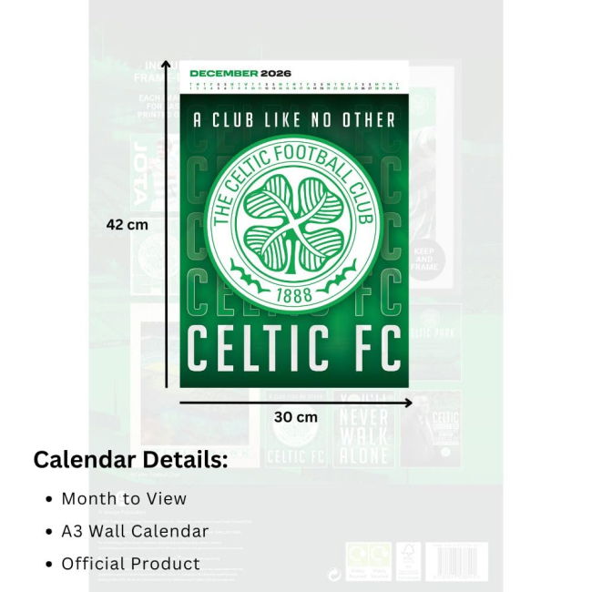 High Quality Celtic Fc D. Calendar #2026 New Season Affordable (v10)