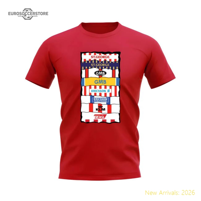 Brentford Sponsor History T-shirt (red) - Competitive Price