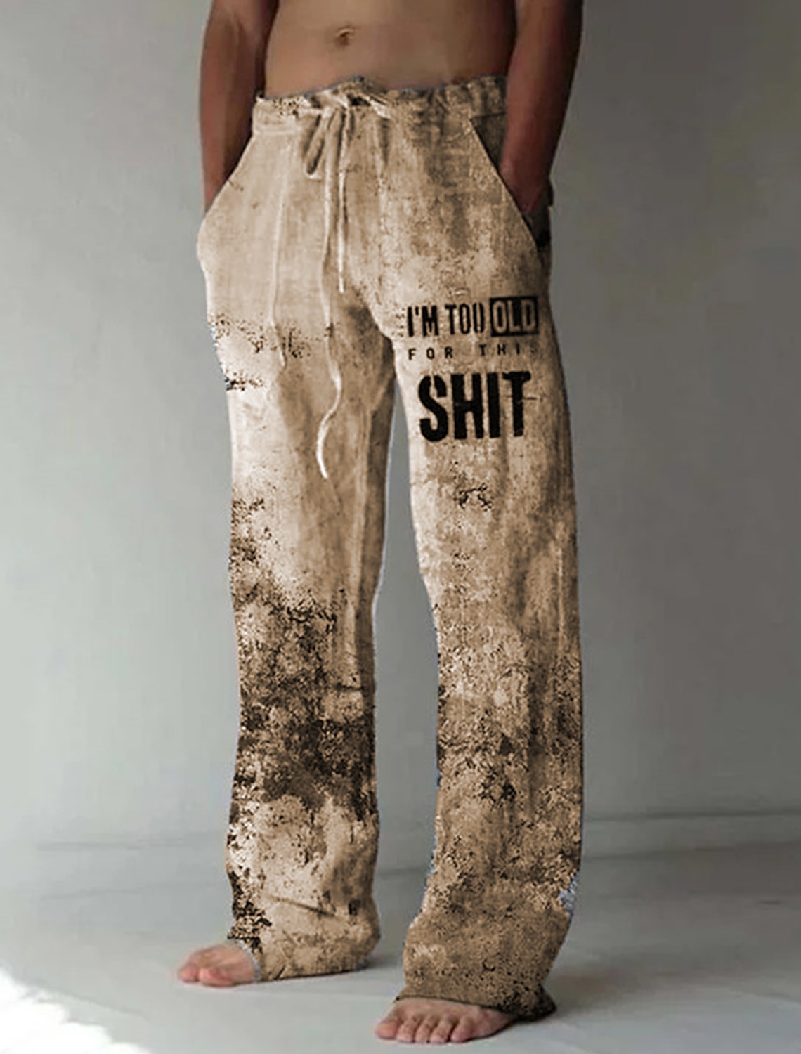 Men's Trousers Summer Pants Beach Drawstring Elastic Waist 3D Print #1