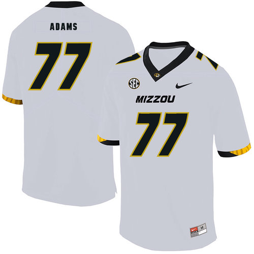 Men's None White 2024 college football Paul Adams #77 alternate
