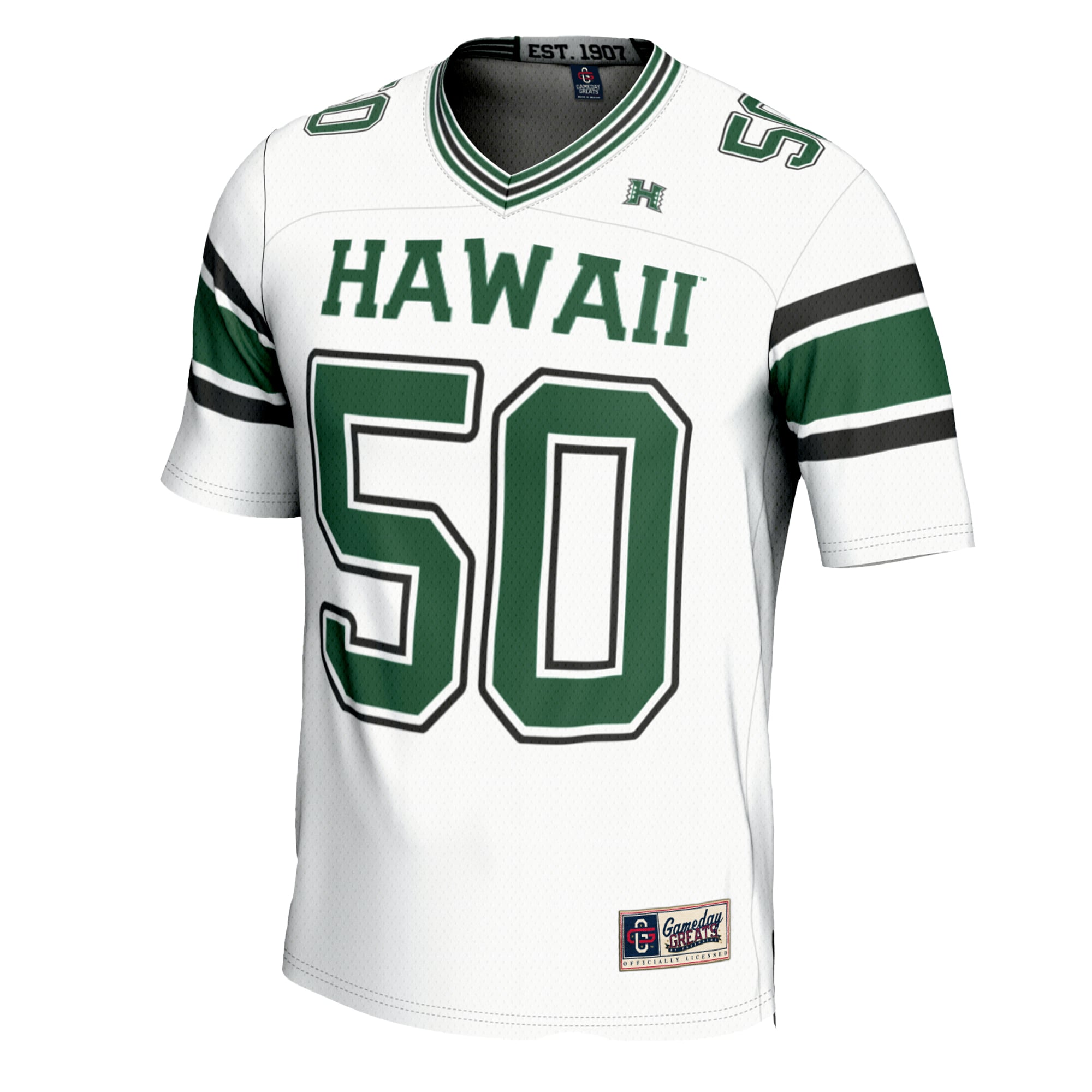 #1 Hawaii Rainbow Warriors GameDay Greats Football Jersey - White
