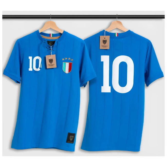 Italy Retro Shirt With Laces Gli Azzurri Performance Netherlands