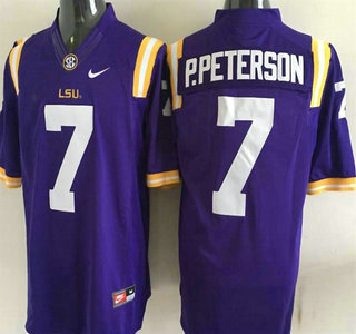 home jersey Men's LSU Bayou Bengals Patrick Peterson #7 Purple 2015
