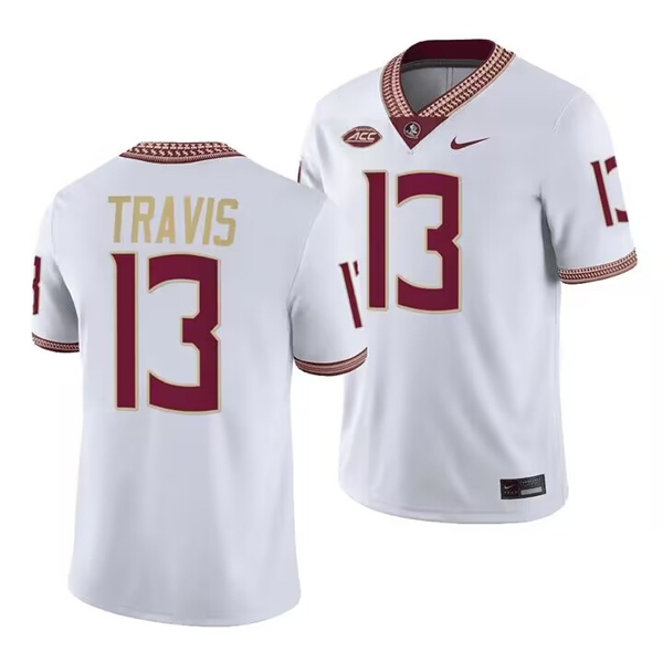 Men's None White 2024 official licensed Jordan Travis #13 performance