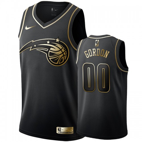Nike Orlando Magic #00 Aaron Gordon Mens Black Golden Edition Swingman NBA Jersey Mens