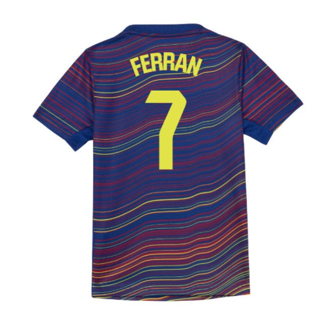 Official 2025-2026 Barcelona Academy Pro Pre Match Shirt (Blue) - Kids (Ferran