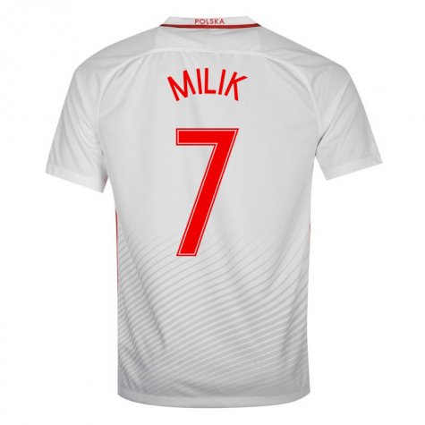 Comfort Fit Poland Home 2016 Milik 7 Soccer Jersey Shirt