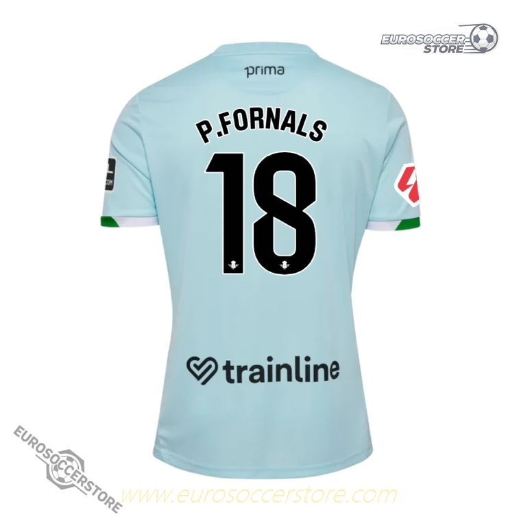 Real Betis 25-26 Season Away Jersey Featuring P.FORNALS with Number 18