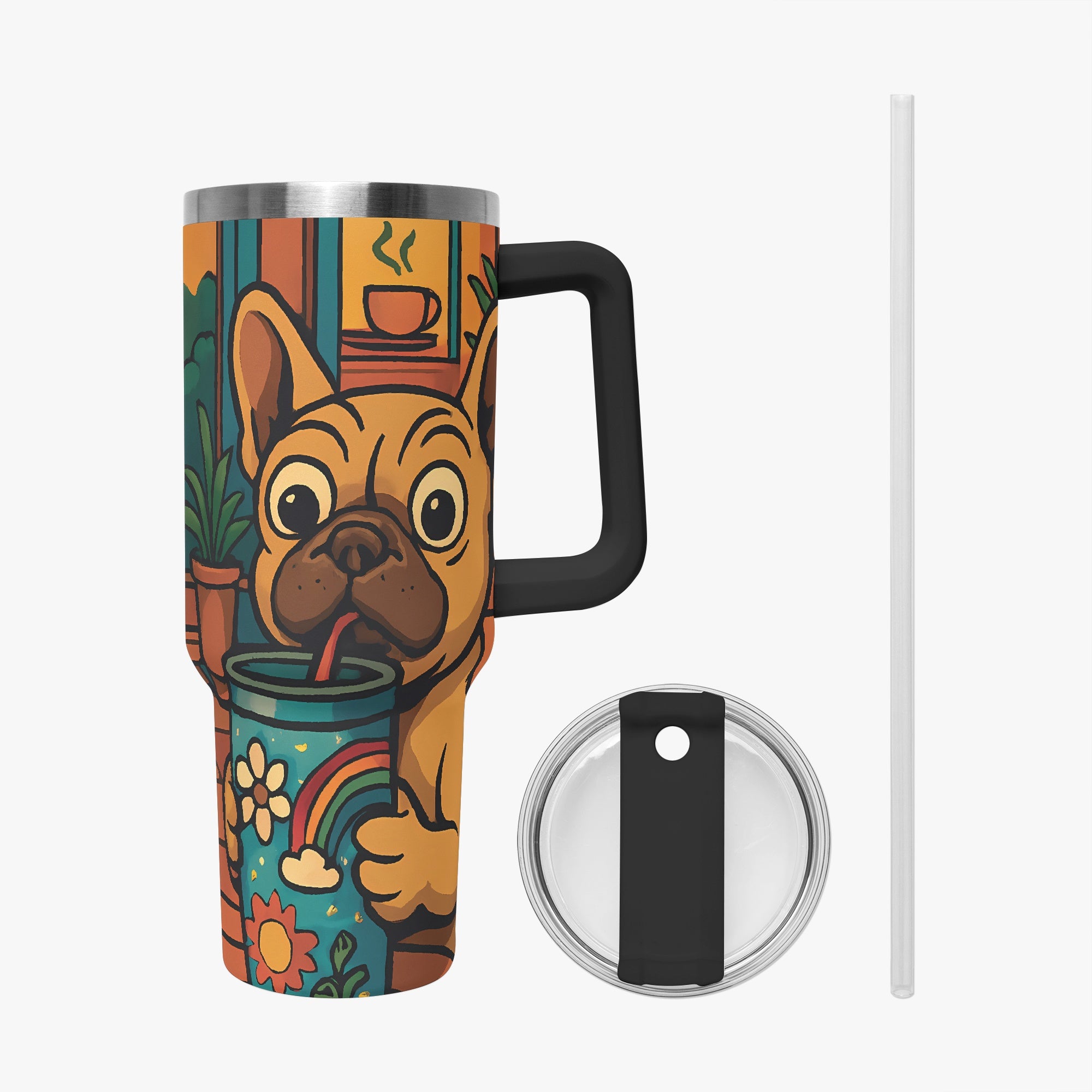 Frenchie-Fan Trendy Durable Curcio - Car Tumbler Cup for Home Use