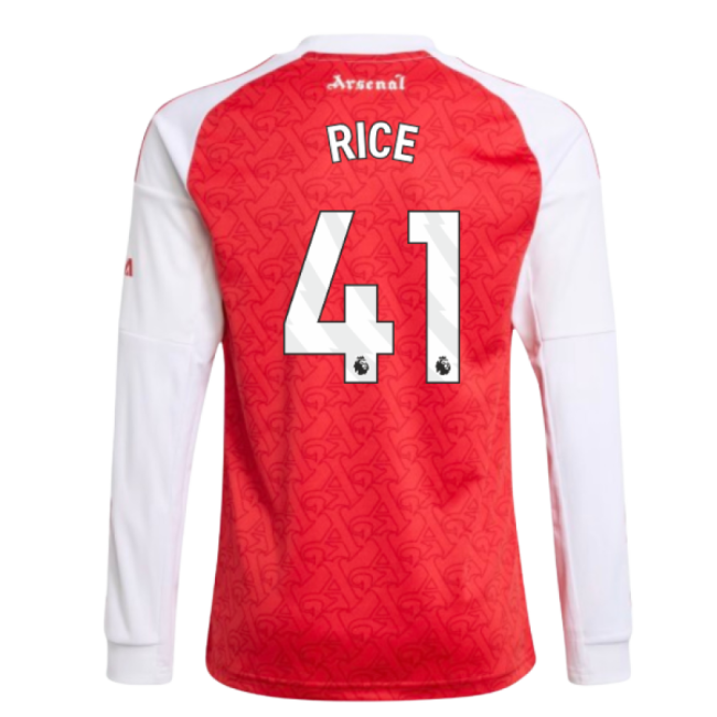 New Arsenal Home Football Shirt 2025-2026 (Rice 41) (Kids)