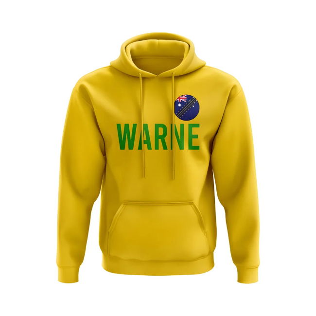 High Shane Warne Australia Name Hoody (Yellow) Cup Athletic