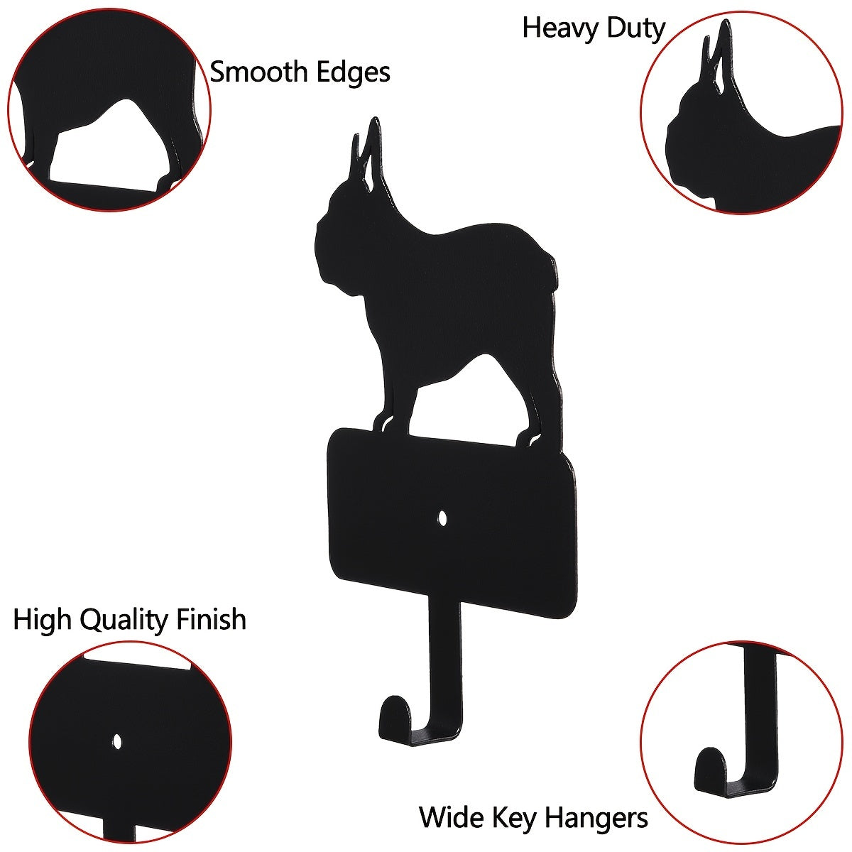 French Bulldog French Bulldog Iron Wall Hook Decorative Frenchie Wall