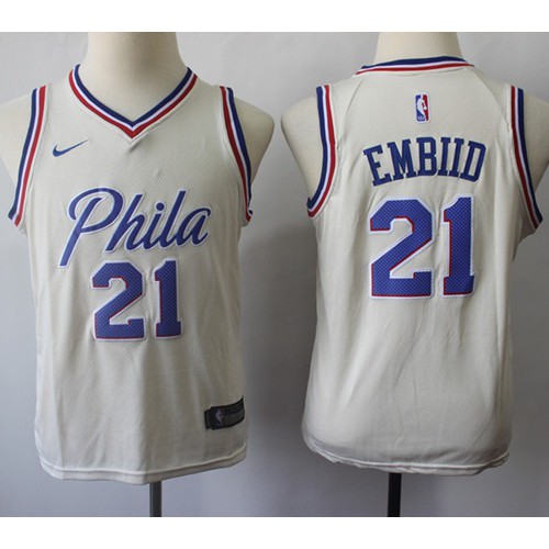 PHI #21 Joel Embiid Durable 2024 City NBA Jersey - Green Swingman