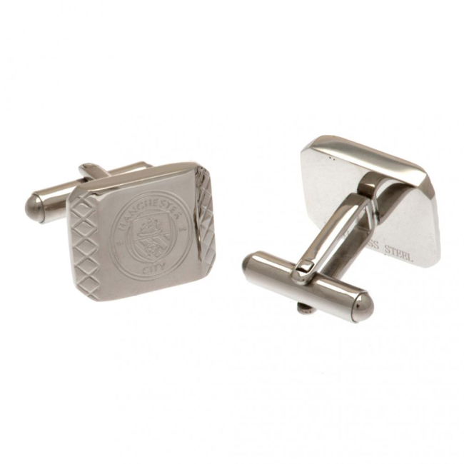 Manchester City FC Stainless Steel Patterned Cufflinks (Collector's...