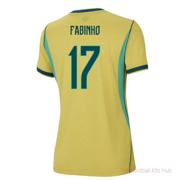 Premium Brazil 2026-2027 Home Shirt (Womens) (Fabinho 17)