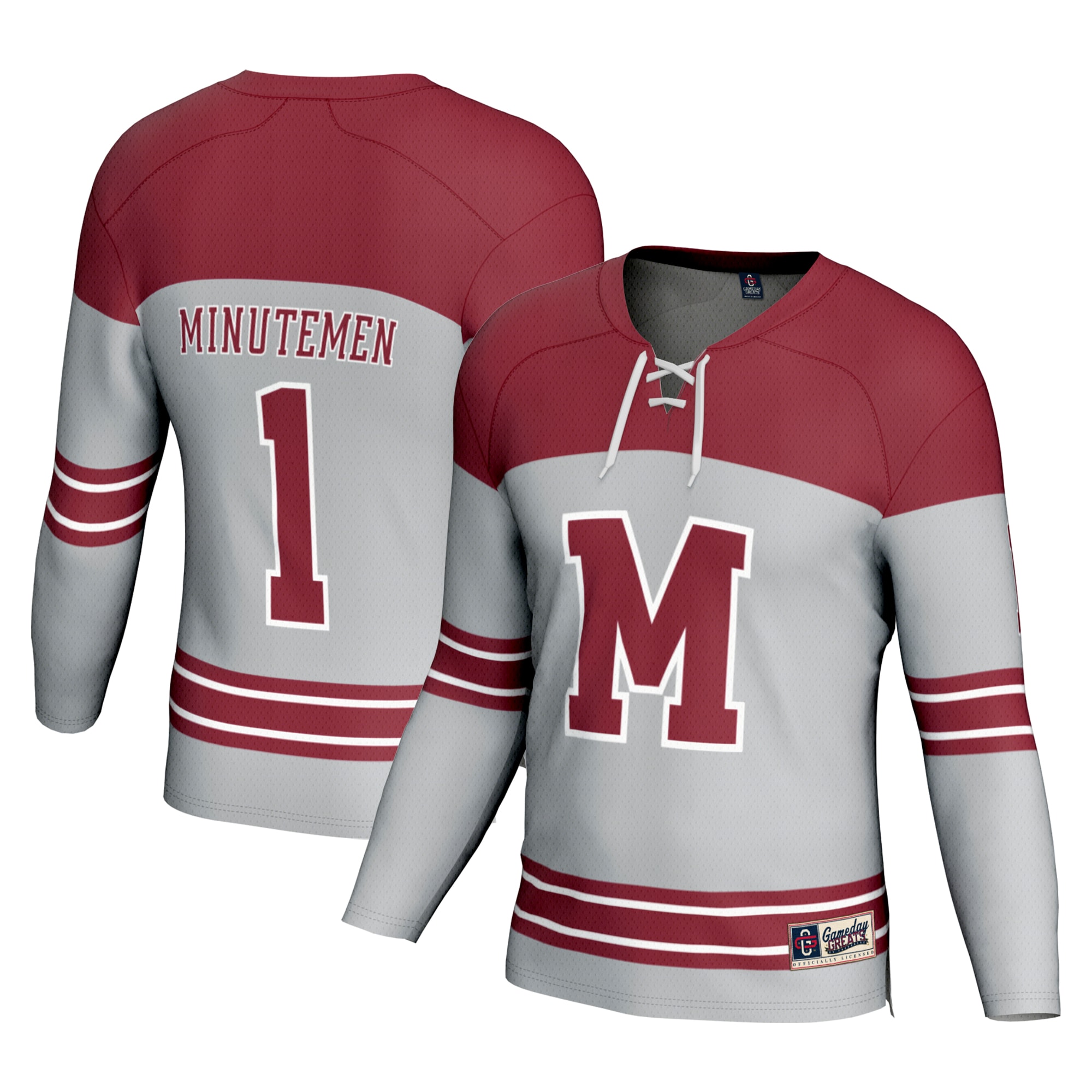 [DDG] UMass Minutemen GameDay Greats Youth Hockey Fashion Jersey - Gray
