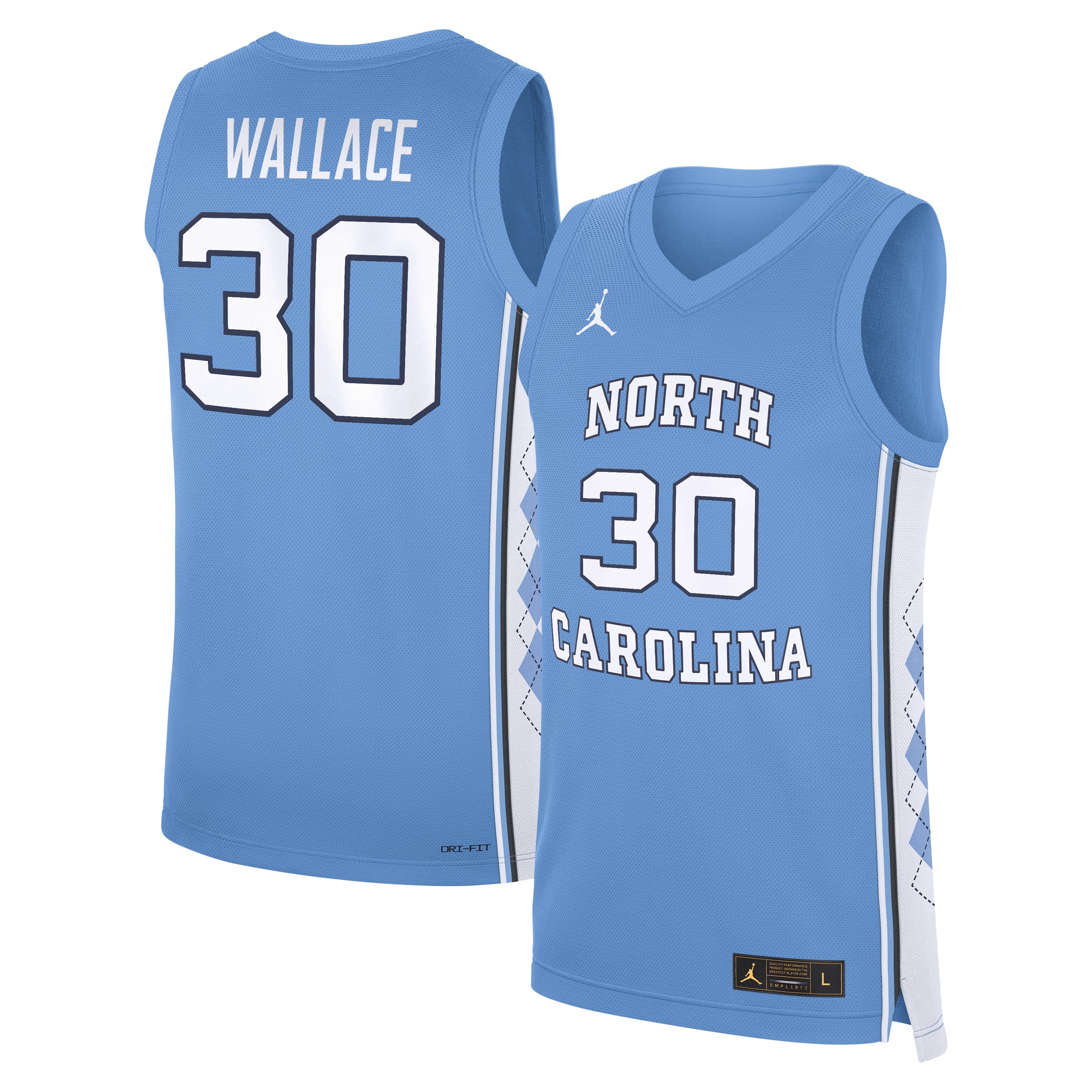 [NJP] Rasheed Wallace North Carolina Tar Heels Road Replica Basketball Jersey - Carolina Blue