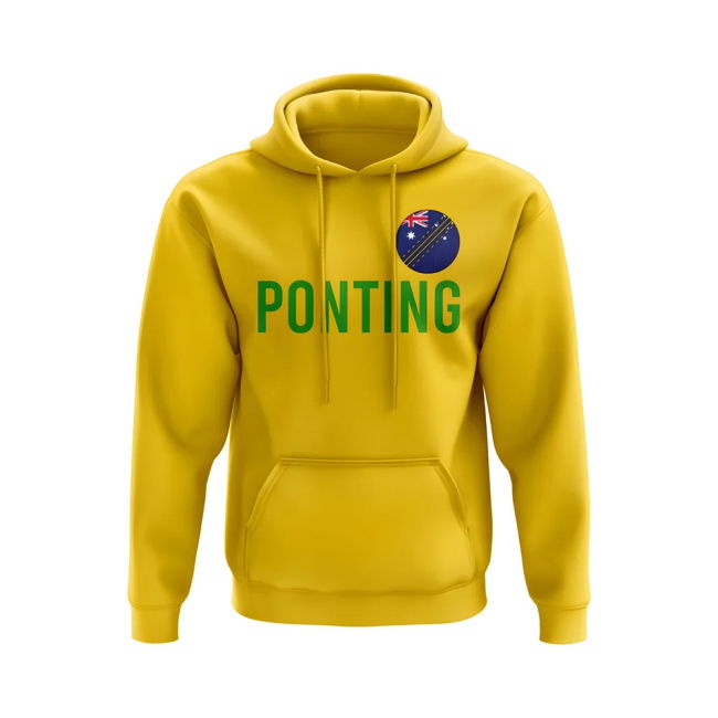 Official Ricky Ponting Australia Name Hoody (Yellow) Professional