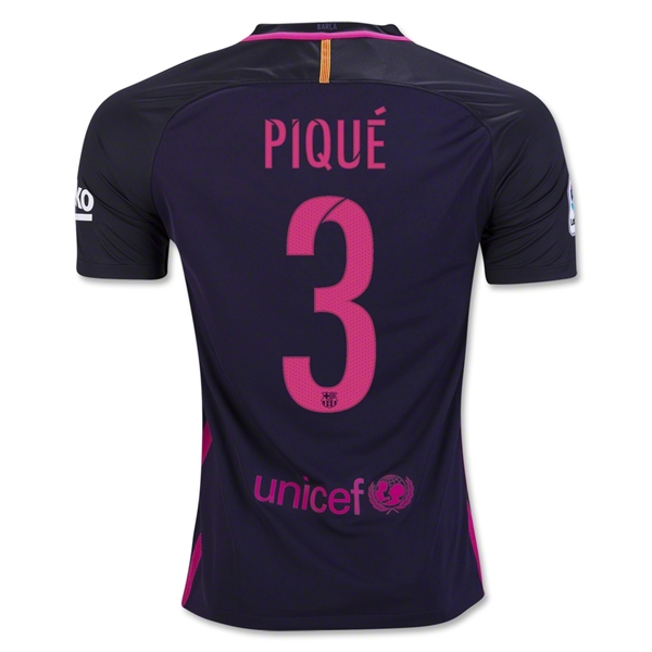 Barcelona 201617 Away PIQUE 3 Shirt - Official Replica 11913