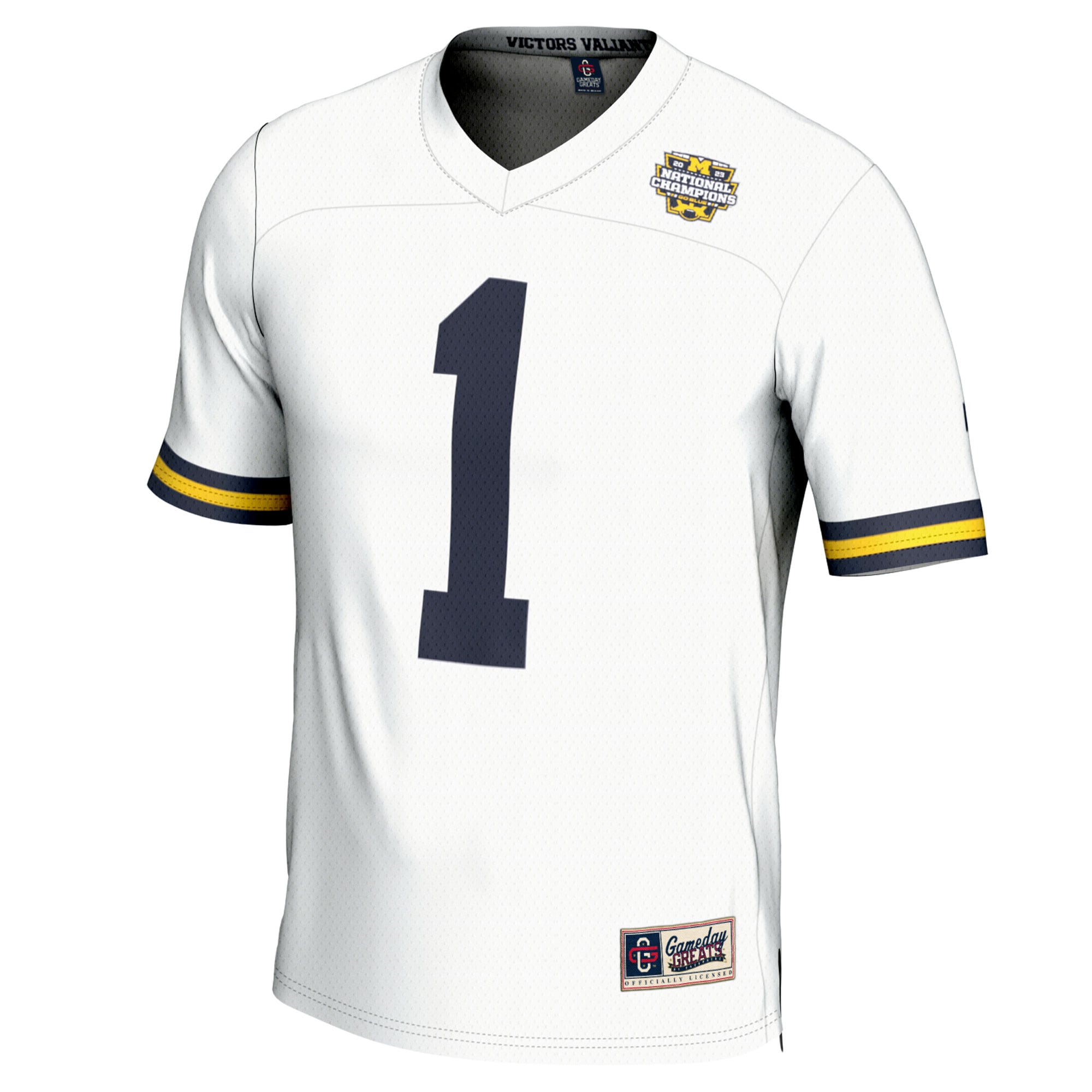 #1 Michigan Wolverines GameDay Greats College Football Playoff 2023 National Champions Lightweight Fashion 2026 Season Football Jersey - White