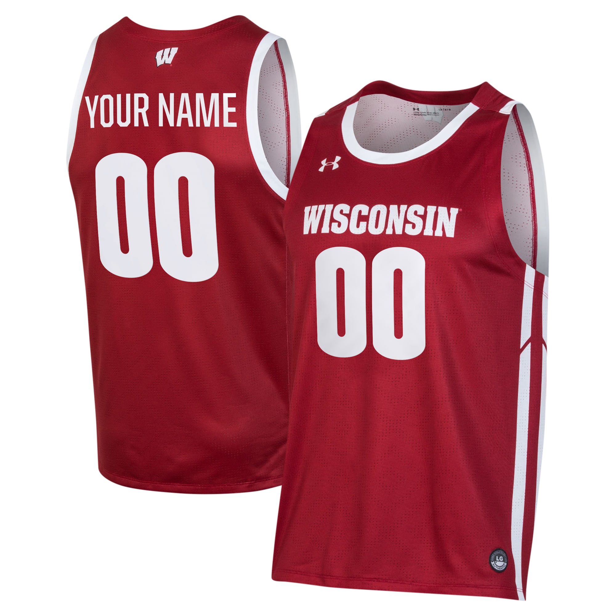 [DDG] Youth Wisconsin Badgers Custom Alternate Basketball Jersey - Red