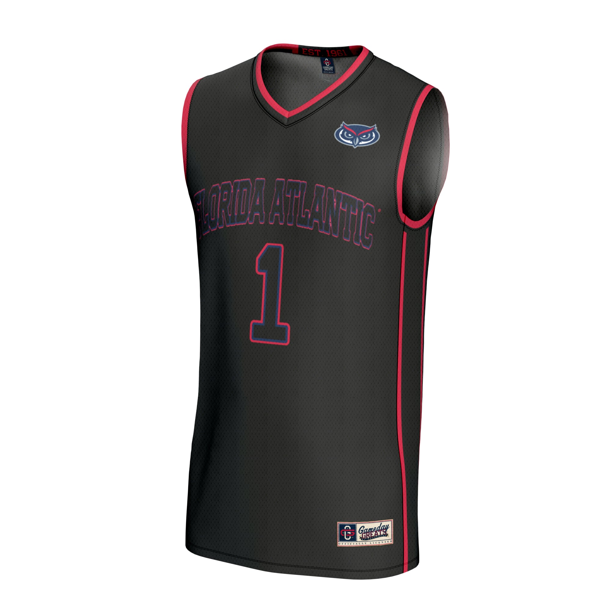 #1 Florida Atlantic Owls GameDay Greats Unisex Lightweight Basketball Jersey - Black