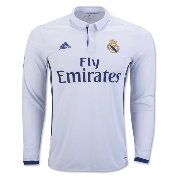 Quick Dry Real Madrid LS Home 201617 Soccer Jersey Shirt