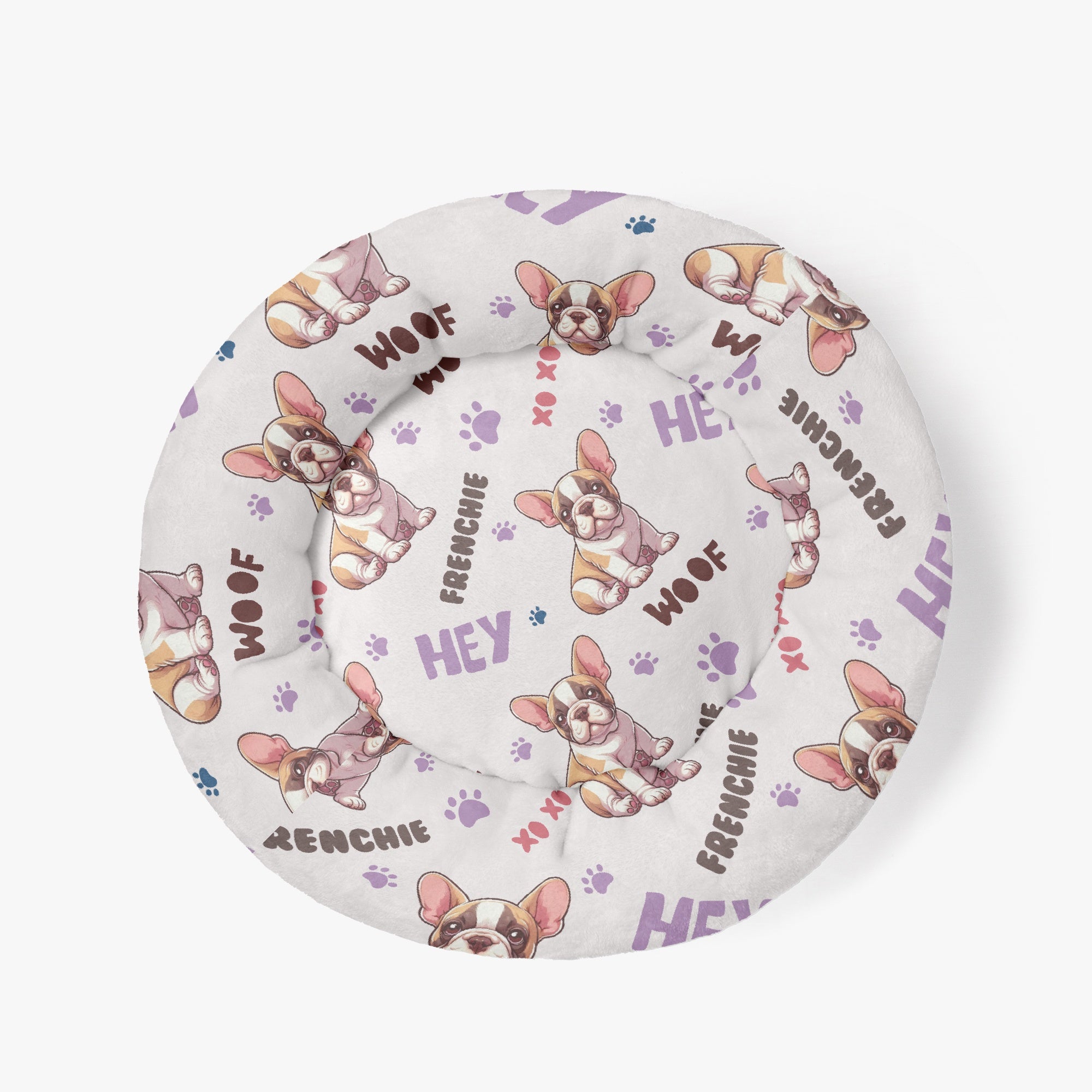 Bean- Cloud-Comfort Frenchie Bed | Anti-Anxiety French Bulldog Donut Bed