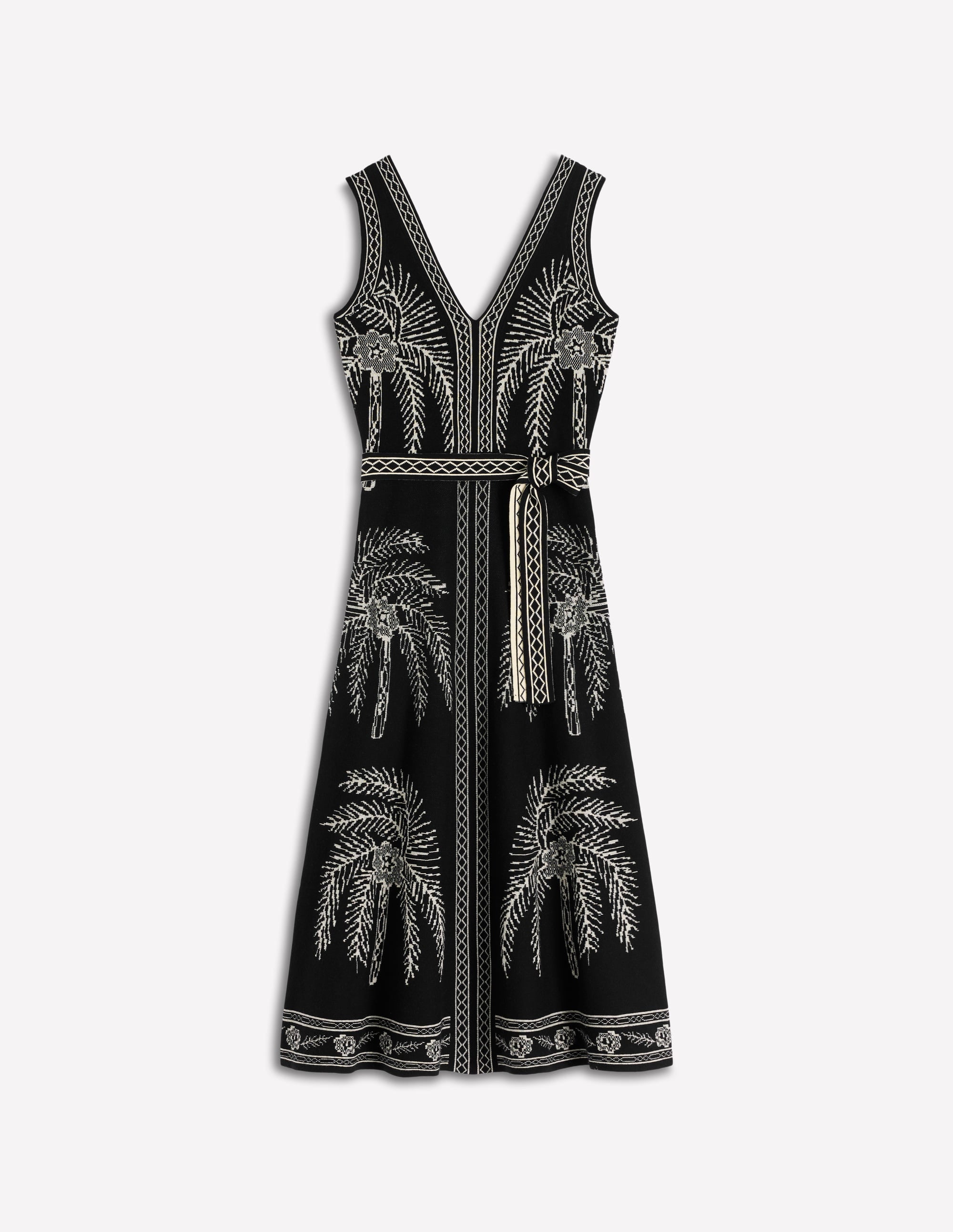 V Neck Jacquard Dress