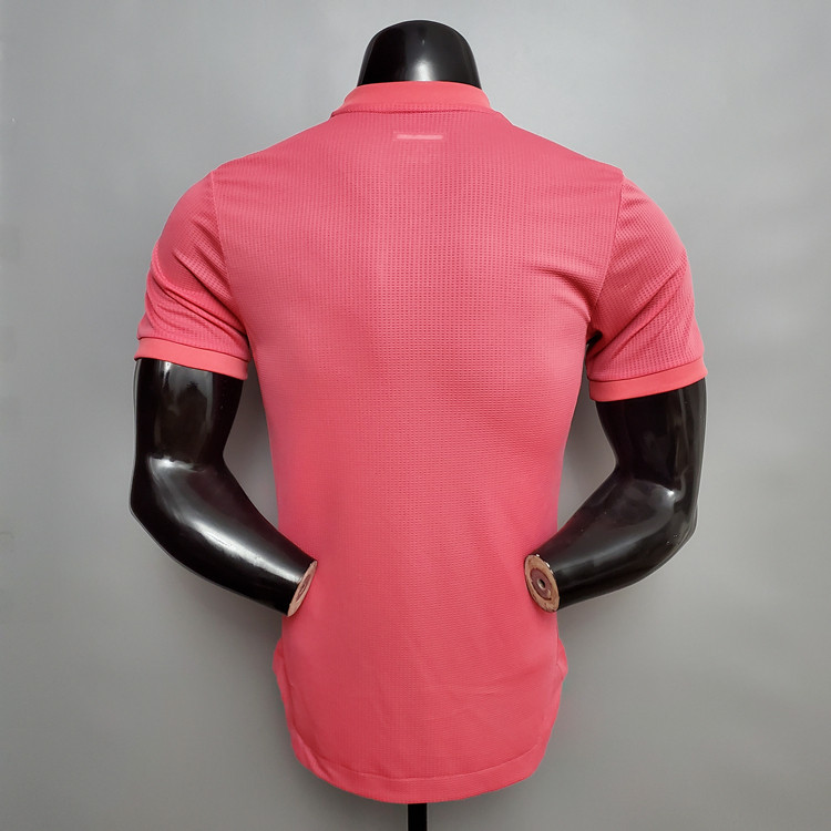 Real Madrid Soccer Shirt 20-21 Away Pink Soccer Jersey Player Version