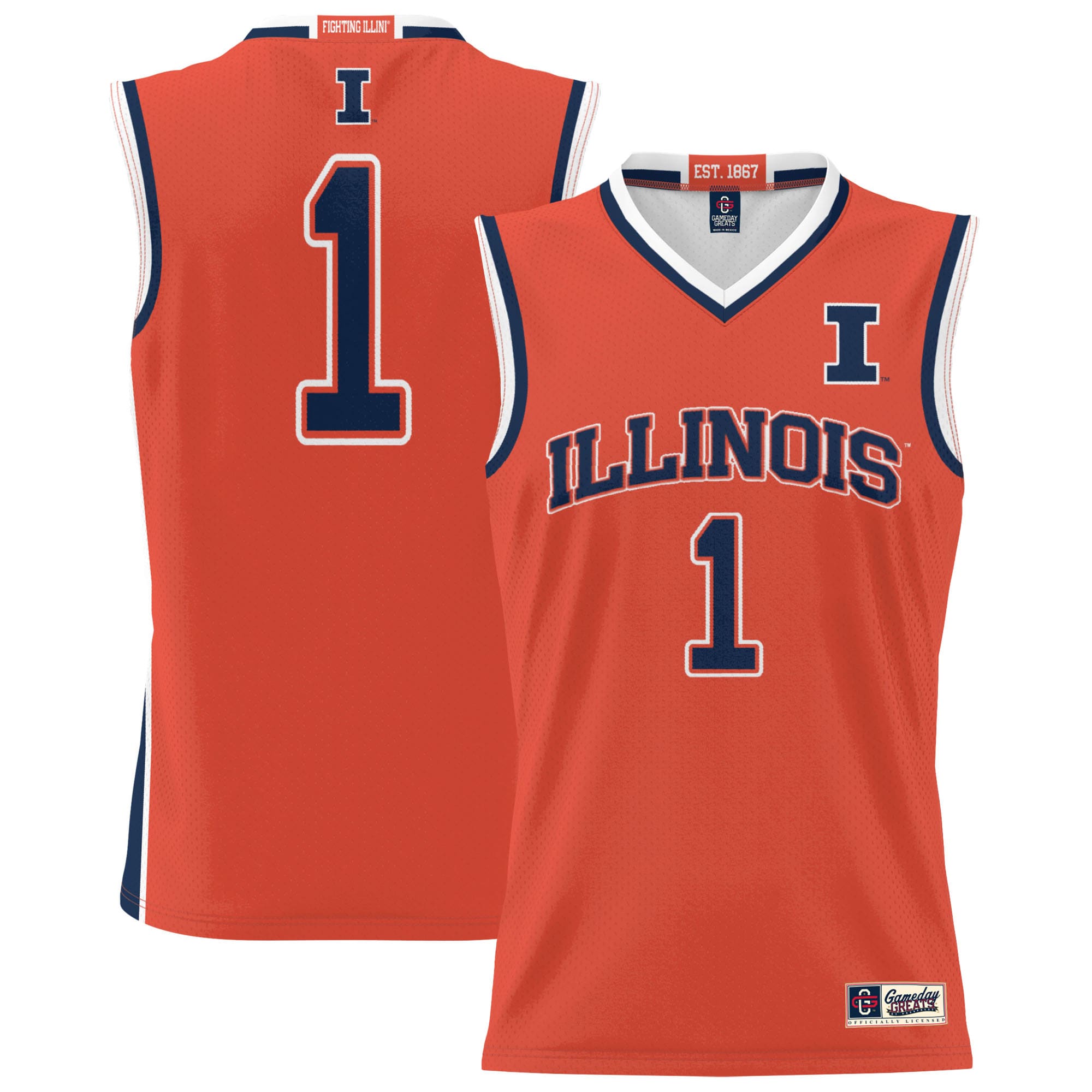 [NJP] Illinois Fighting Illini GameDay Greats Youth Lightweight Basketball Jersey - Orange