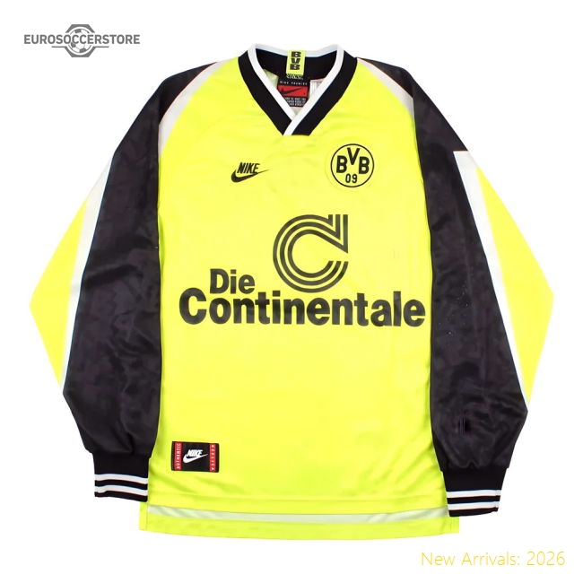 Professional-Grade Borussia Dortmund 1995-96 Long Sleeve Home Shirt (S)