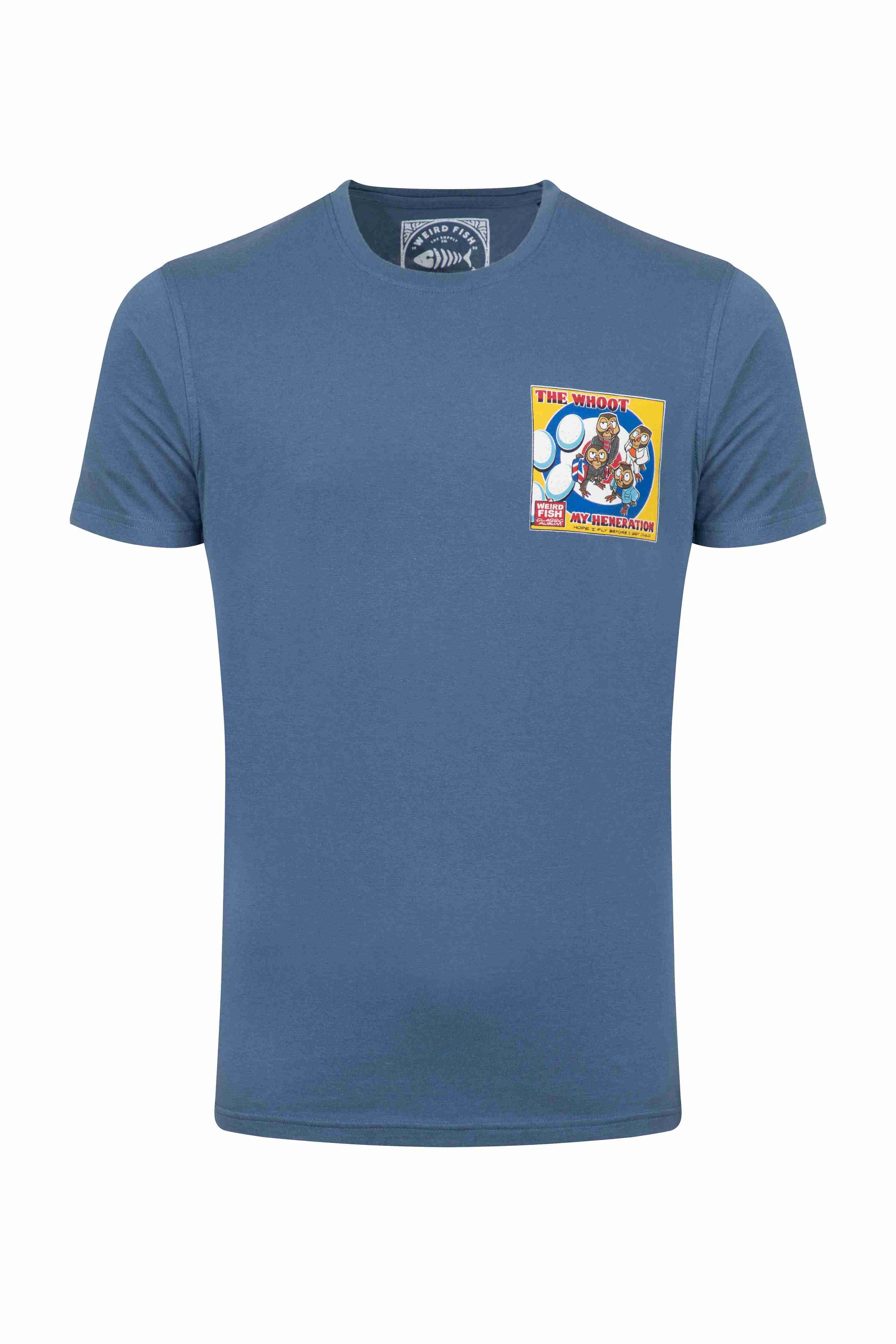 The Whoot Back Print Artist T-Shirt Ensign Blue