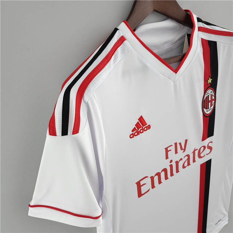 Moisture Wicking 11-12 AC Milan White Retro Football Shirt Soccer