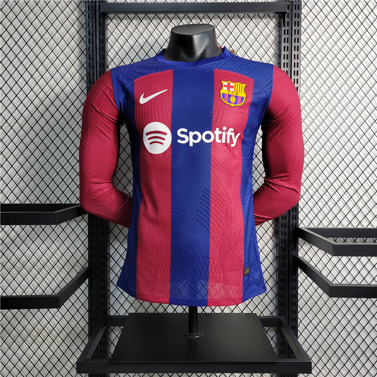 Barcelona FC 2324 Home Long Sleeve Shirt - Official Replica 12261