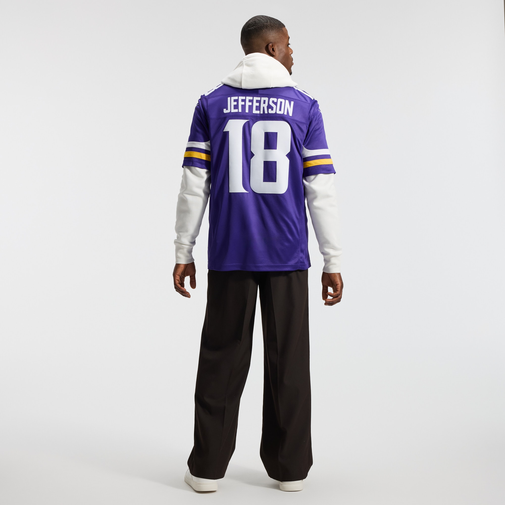 [LK] Justin Jefferson #18 Minnesota Vikings Team Vapor F.U.S.E. Stitched Limited Jersey - Purple