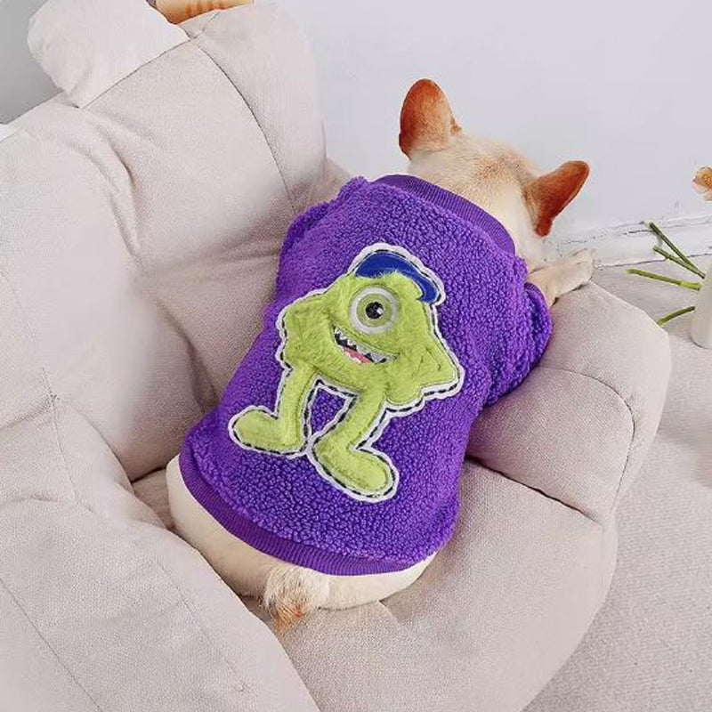 French Bulldog Furrychic Luxurious Plush Frenchie Hoodie Durable Dog Item