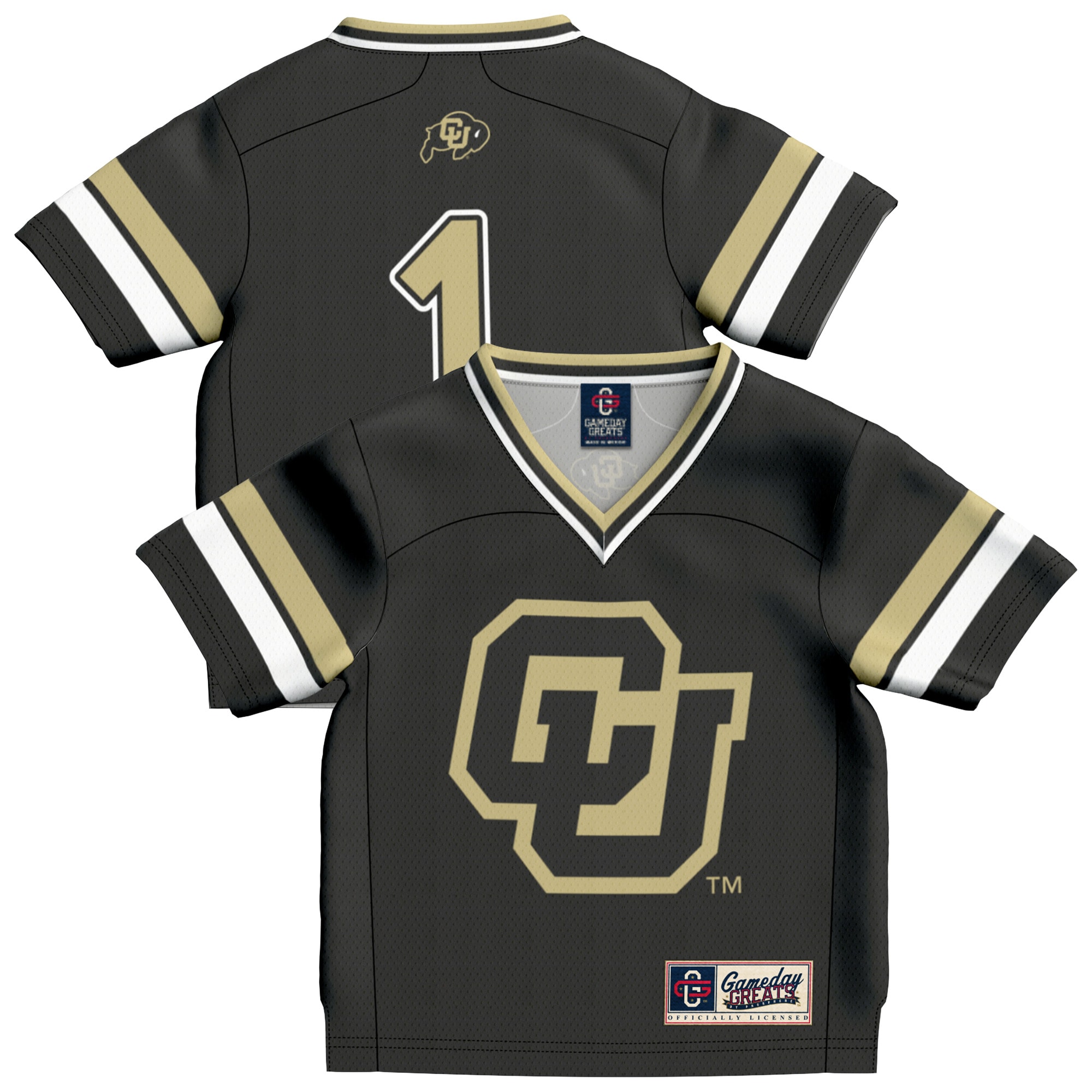 #1 Colorado Buffaloes GameDay Greats Infant Collegiate Football Fashion 26/27 Football Jersey - Black