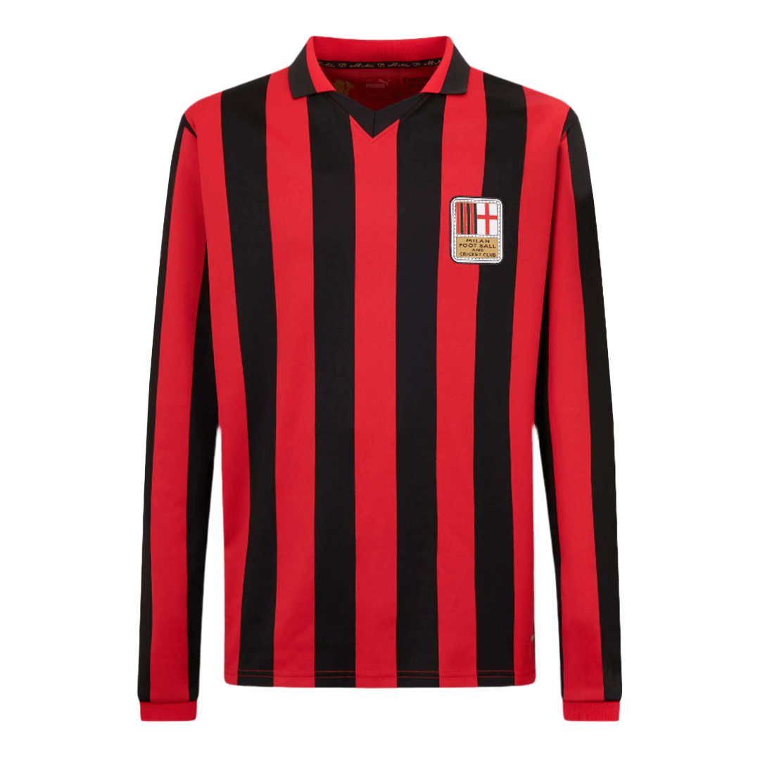 #125 AC Milan 125th Anniversary Long Sleeve Soccer Jersey 2024/25Authe