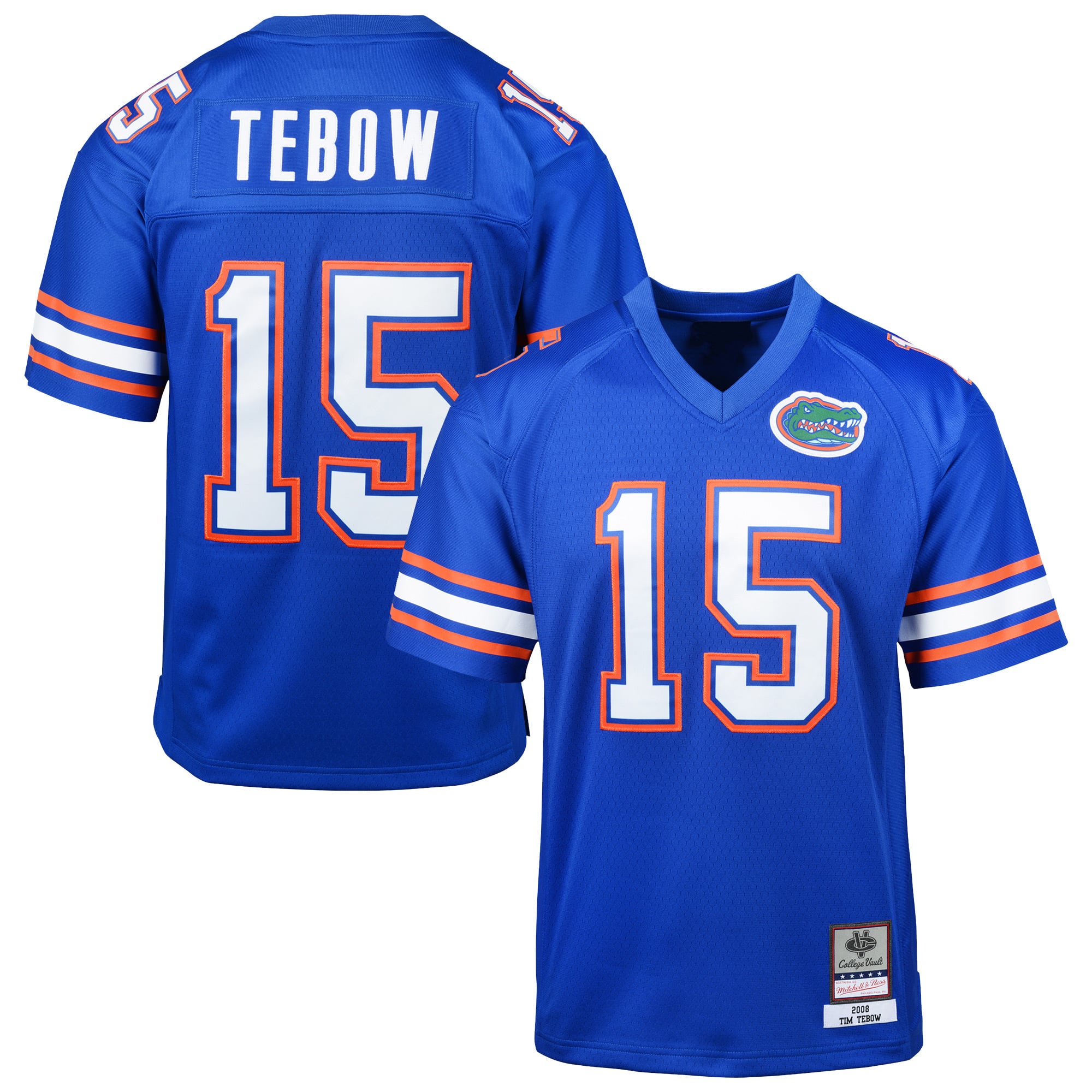 Youth Mitchell & Ness Tim Tebow Royal Florida Gators Throwback Football Jersey