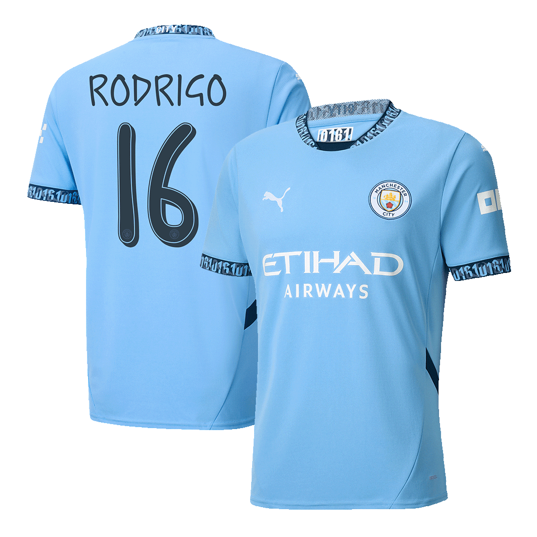 RODRIGO #16 Manchester City Home Soccer Jersey 2024/25 - UCLAuthentic