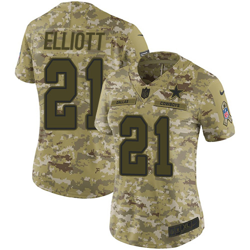 NFL DAL Cowboys #21 Ezekiel Elliott Navy Limited Jersey - Authentic...